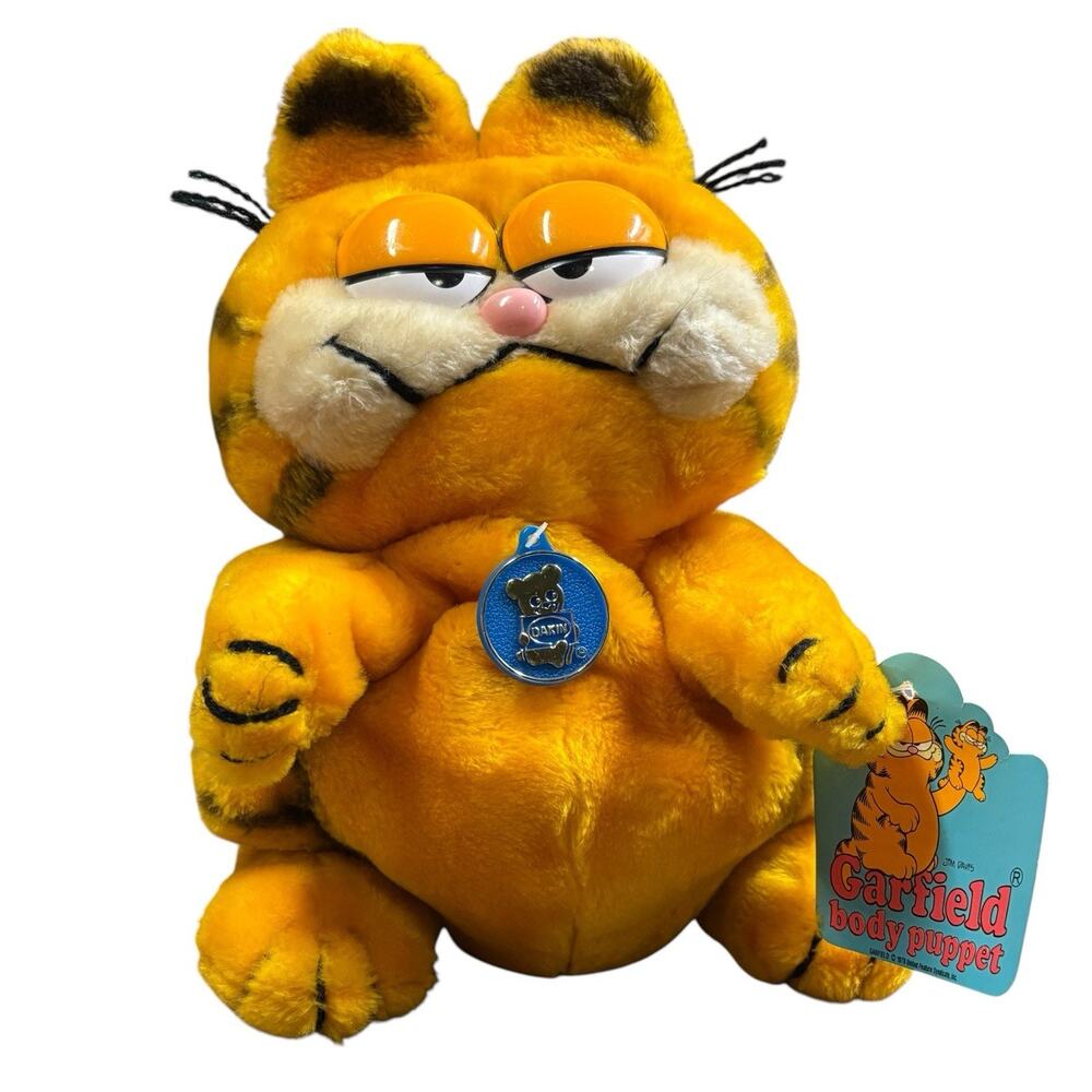Vintage 1981 Garfield Plush Hand Puppet Fun Farm by Dakin NEW WITH TAGS NOS